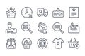 Shopping and Ecommerce related line icon set.